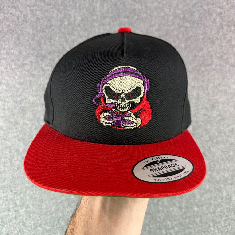 Yupoong Hat Unisex OSFA The Classics Snapback Black Red Skeleton Gamer Graphic